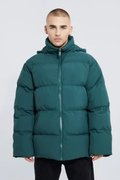 Veste puffer douce à capuche surdimensionnée