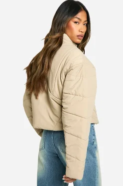 boohoo Veste Puffer Détail de Couture<Femme Manteaux Et Vestes D’Automne|Doudounes