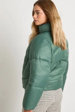 Veste Puffer à Détails Matelassés