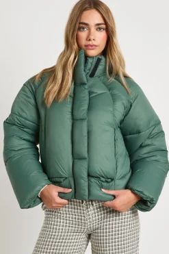 Veste Puffer à Détails Matelassés