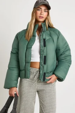 Veste Puffer à Détails Matelassés