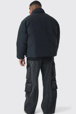 boohooMAN Veste rembourrée à col enton en pour grandes tailles<Homme Vestes & Manteaux Grande Taille|Tout Afficher