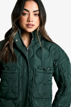 boohoo Veste rembourrée à détails matelassés<Femme Doudounes|Vestes & Manteaux
