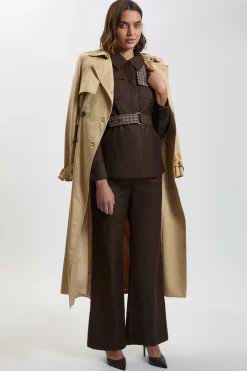KarenMillen Veste Safari Cintrée En Sergé Stretch Avec Ceinture<Femme Tailleurs|Manteaux Et Vestes D’Automne