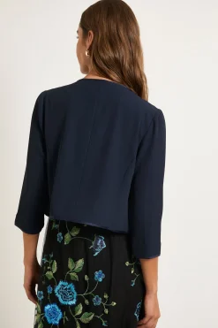 Veste Sans Col Tissée