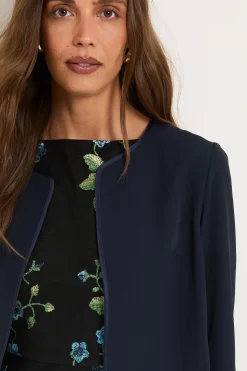 Veste Sans Col Tissée