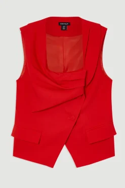 Veste sans manches à détails drapés sur mesure