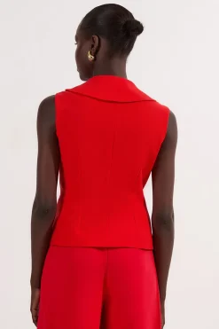 Veste sans manches à détails drapés sur mesure