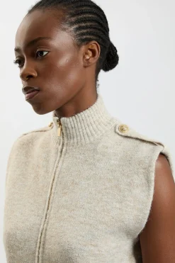 KarenMillen Veste Sans Manches Tricotée Douillette En Mélange De Laine<Femme Vestes & Manteaux