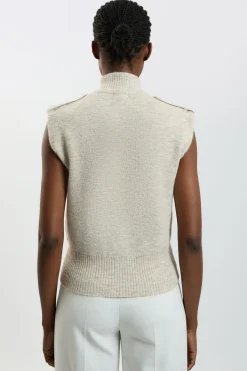 KarenMillen Veste Sans Manches Tricotée Douillette En Mélange De Laine<Femme Vestes & Manteaux