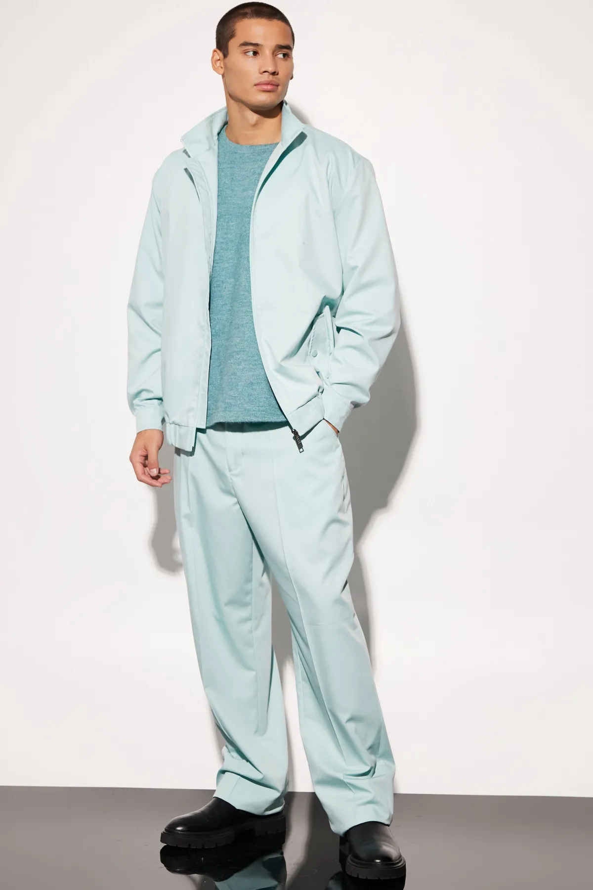 boohooMAN Veste surdimensionnée ajustée à col entonnoir<Homme Manteaux Et Vestes