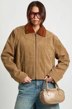 boohoo Veste synthétique à col à cordon contrasté<Femme Vestes & Manteaux