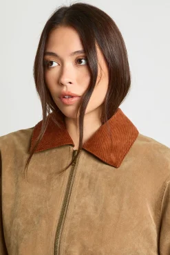boohoo Veste synthétique à col à cordon contrasté<Femme Vestes & Manteaux