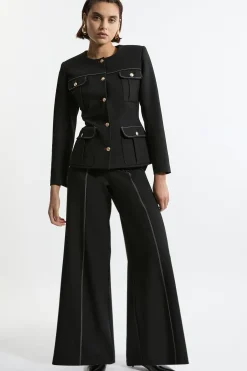 KarenMillen Veste Tailleur Ajustée en Tissu Stretch Compact<Femme Tailleurs|Ensembles