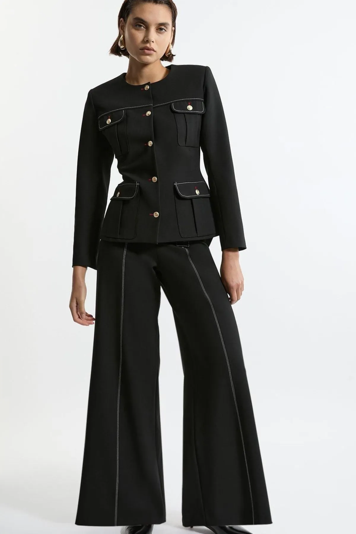 KarenMillen Veste Tailleur Ajustée en Tissu Stretch Compact<Femme Tailleurs|Ensembles