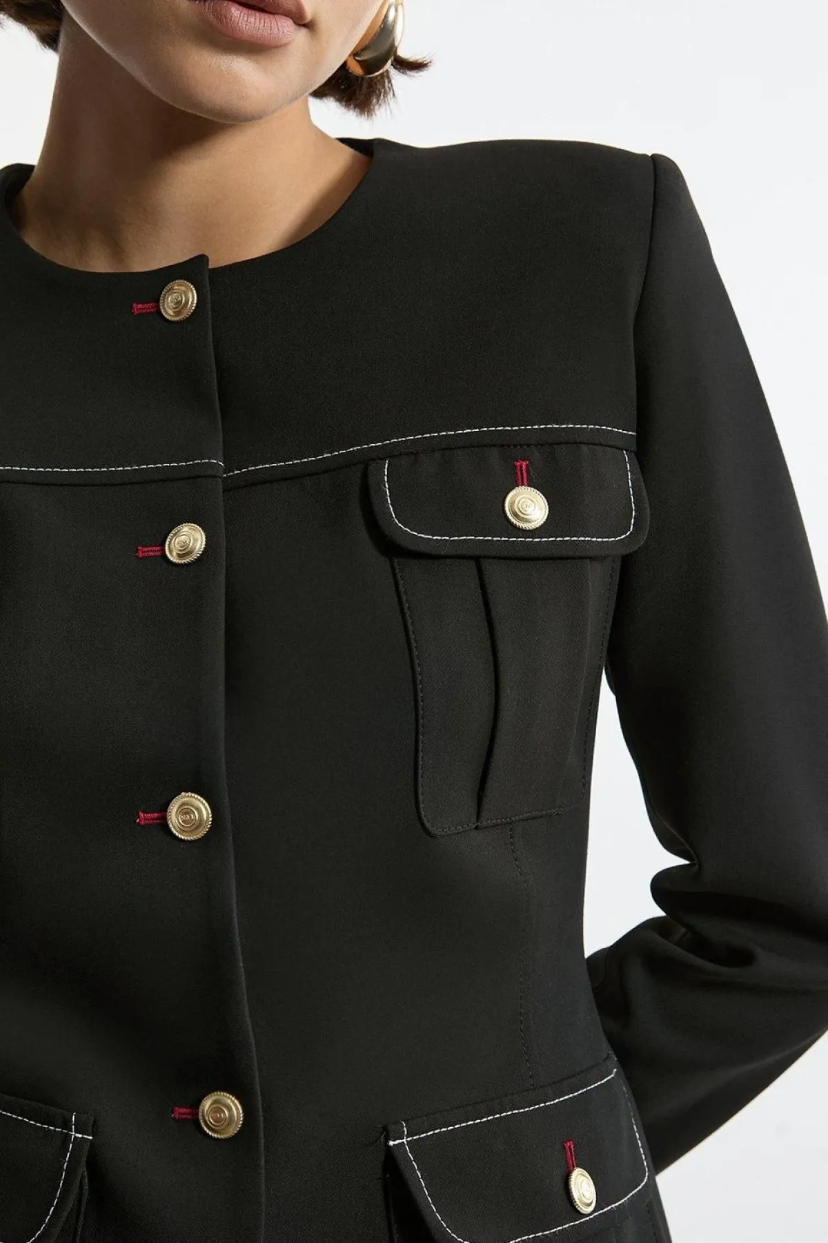 KarenMillen Veste Tailleur Ajustée en Tissu Stretch Compact<Femme Tailleurs|Ensembles