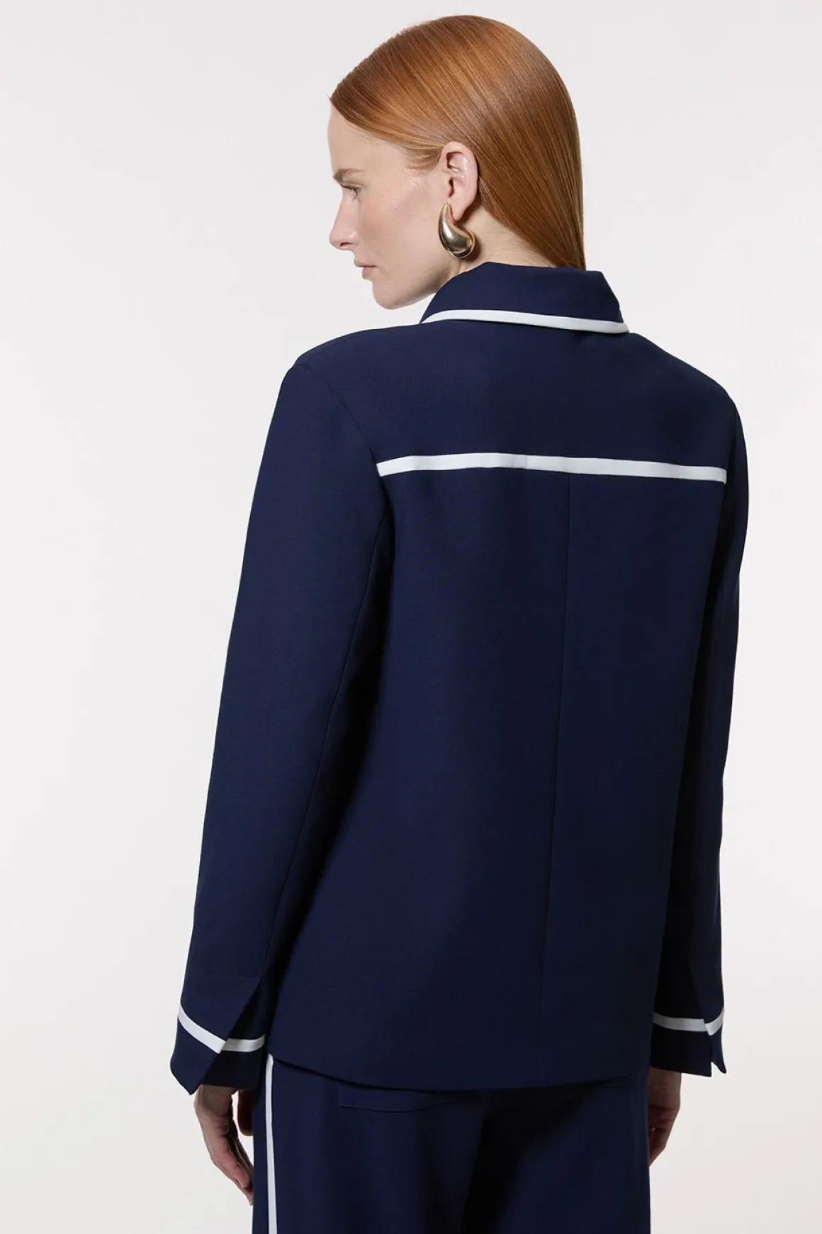 Veste tailleur compacte stretch à finitions effilées et poches