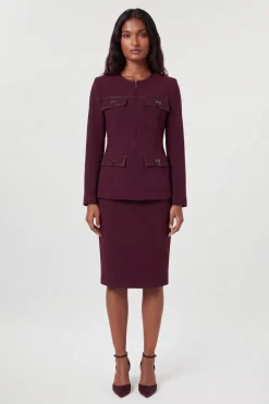 Veste Tailleur Compacte Stretch Et Synthétique À Fermetures Tournantes