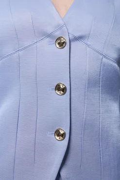 KarenMillen Veste tailleur en viscose-lin premium à simple boutonnage et à pinces<Femme Tailleurs|Vestes & Manteaux