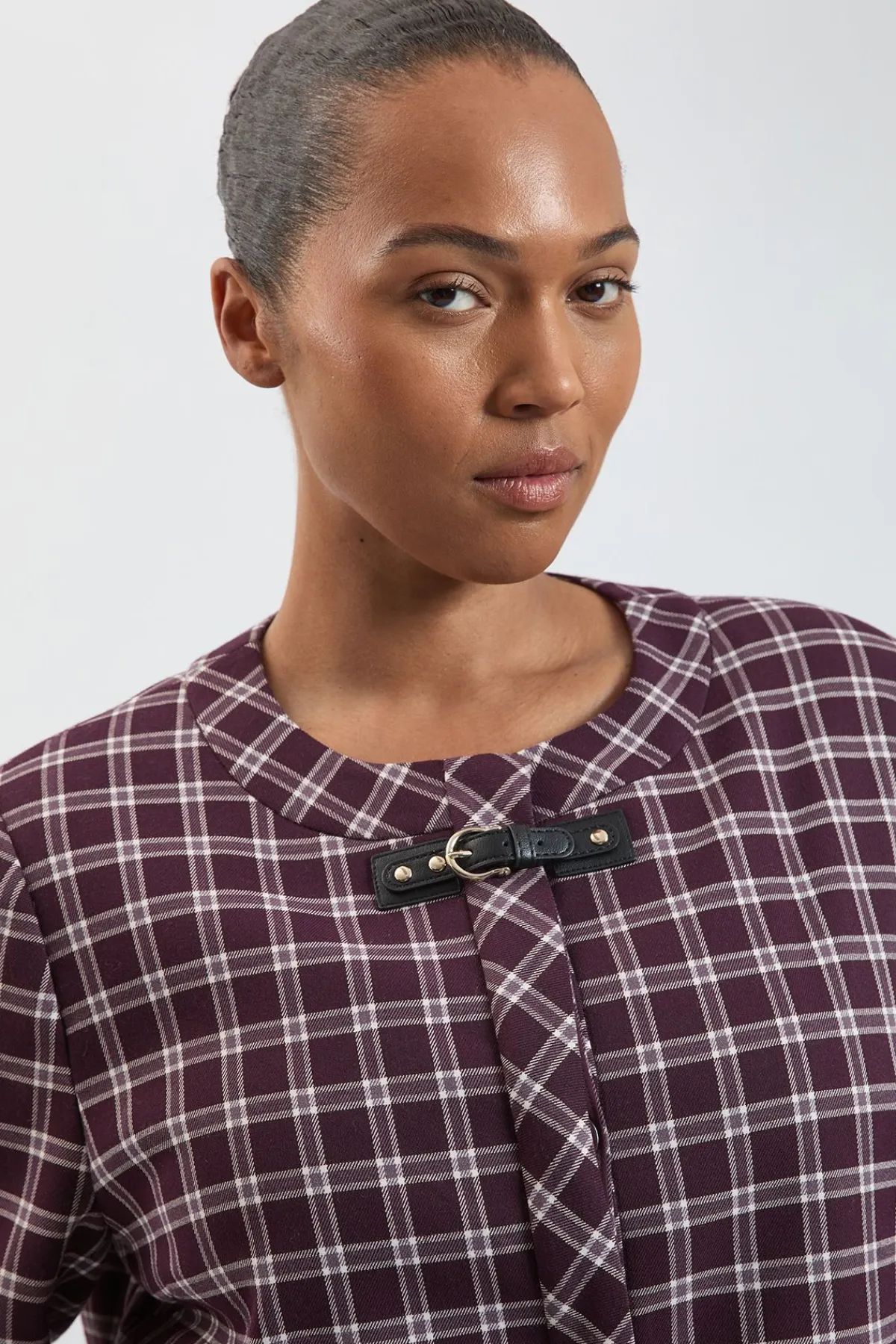 KarenMillen Veste Tailleur Grande Taille À Finitions Contrastées À Carreaux<Femme Tailleurs|Manteaux Et Vestes D’Automne