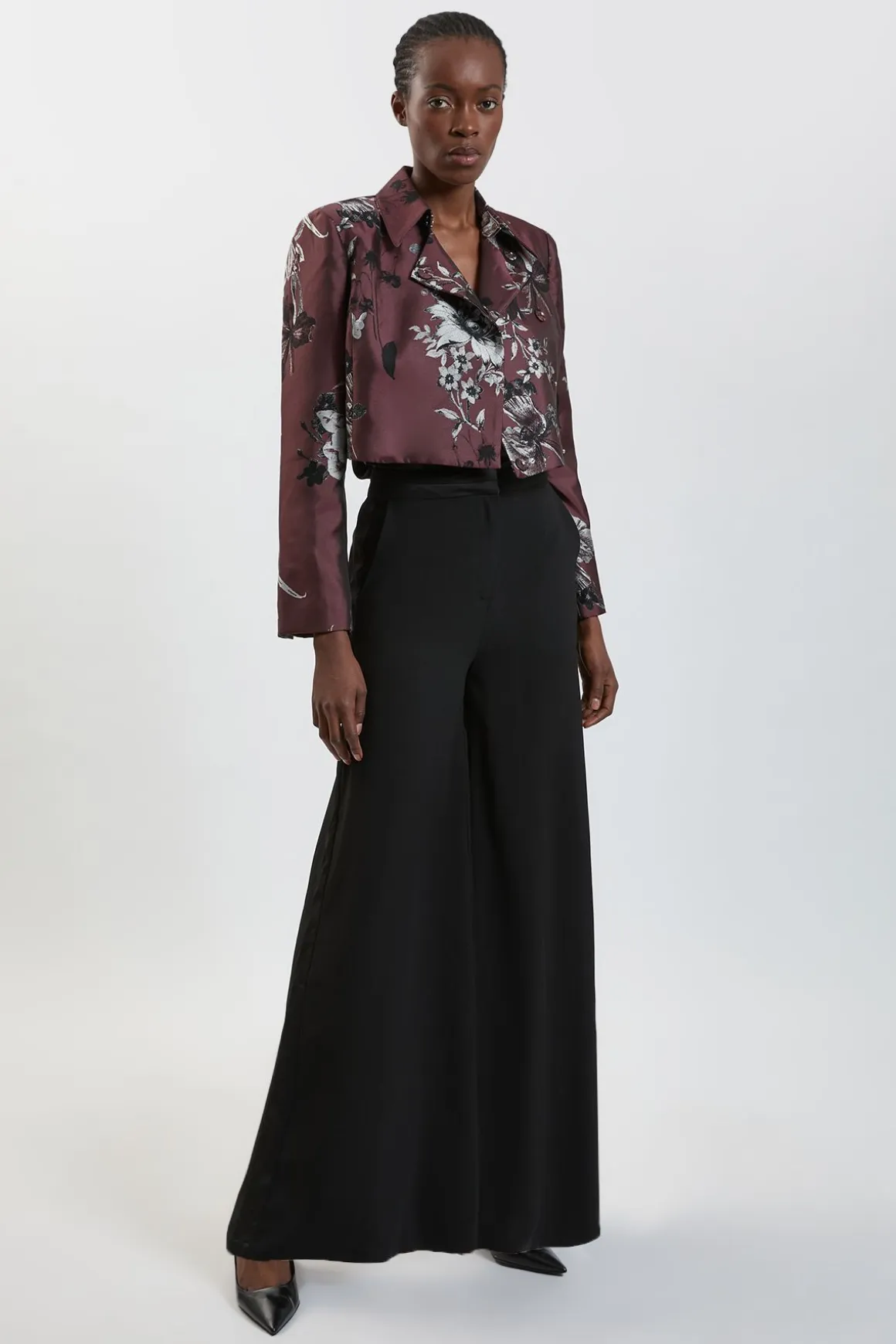 Veste Tailleur Jacquard Floral