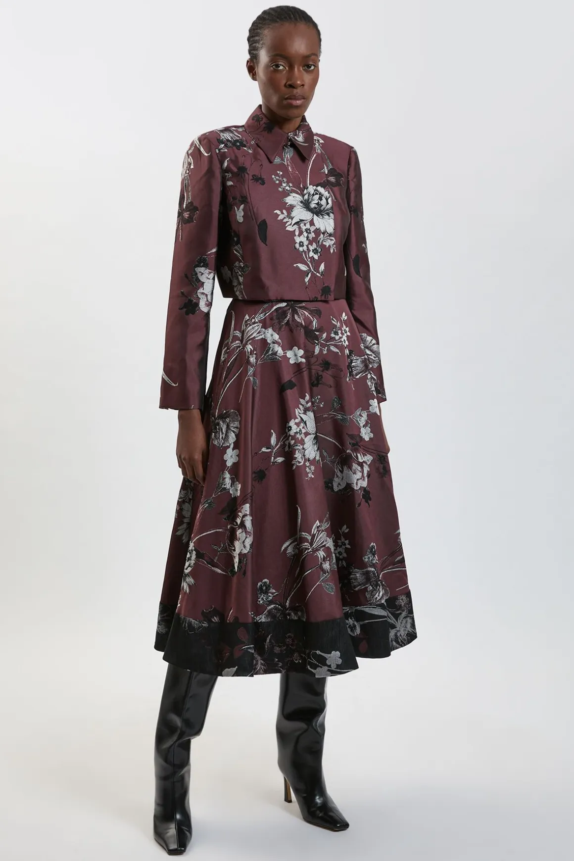 Veste Tailleur Jacquard Floral