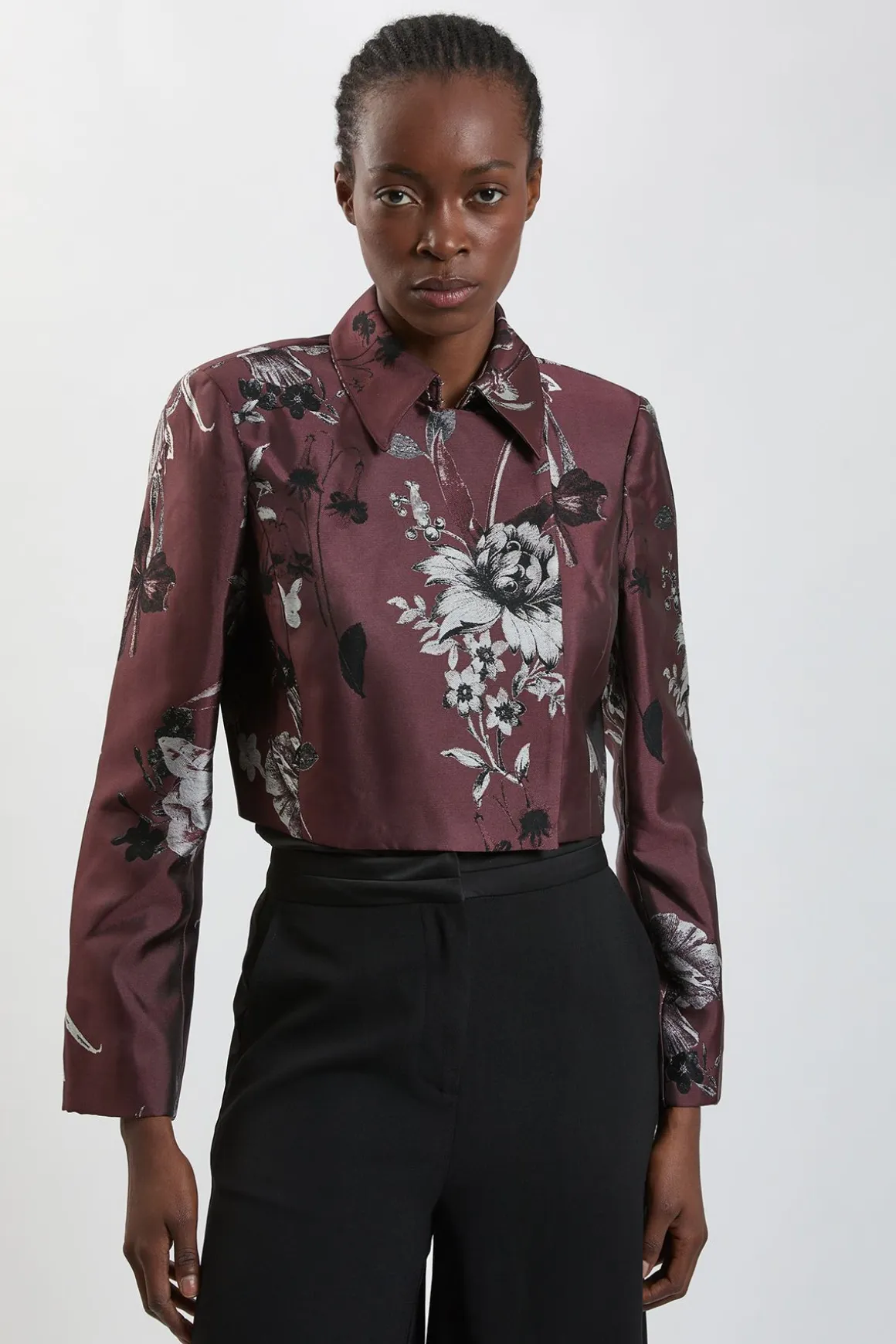 Veste Tailleur Jacquard Floral