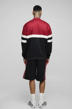 Veste Tall Man en tricot à blocs de couleur, col entonnoir, coupe Regular Fit