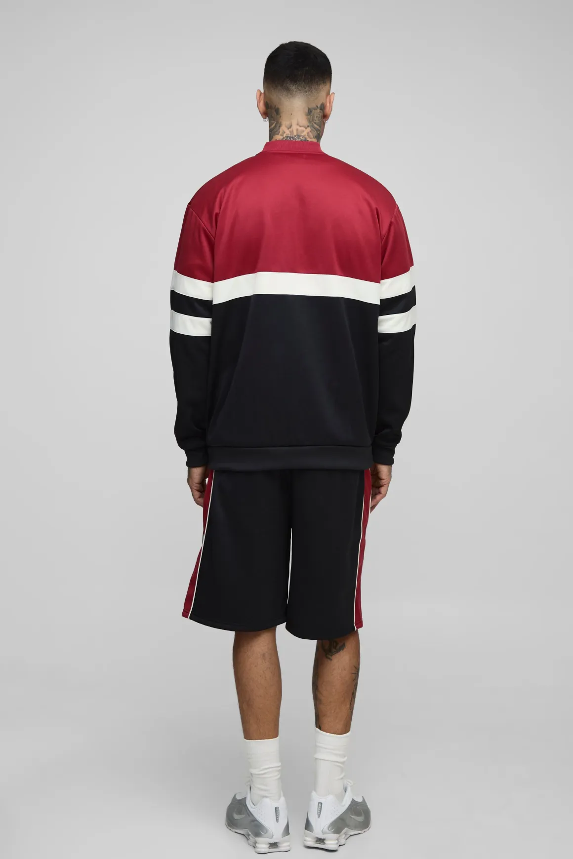 Veste Tall Man en tricot à blocs de couleur, col entonnoir, coupe Regular Fit