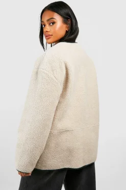Veste Teddy à boutons à pression