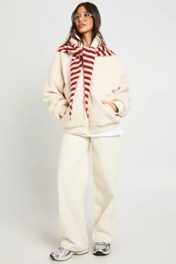 boohoo Veste Teddy à capuche zippée<Femme Vestes & Manteaux|Manteaux Teddy