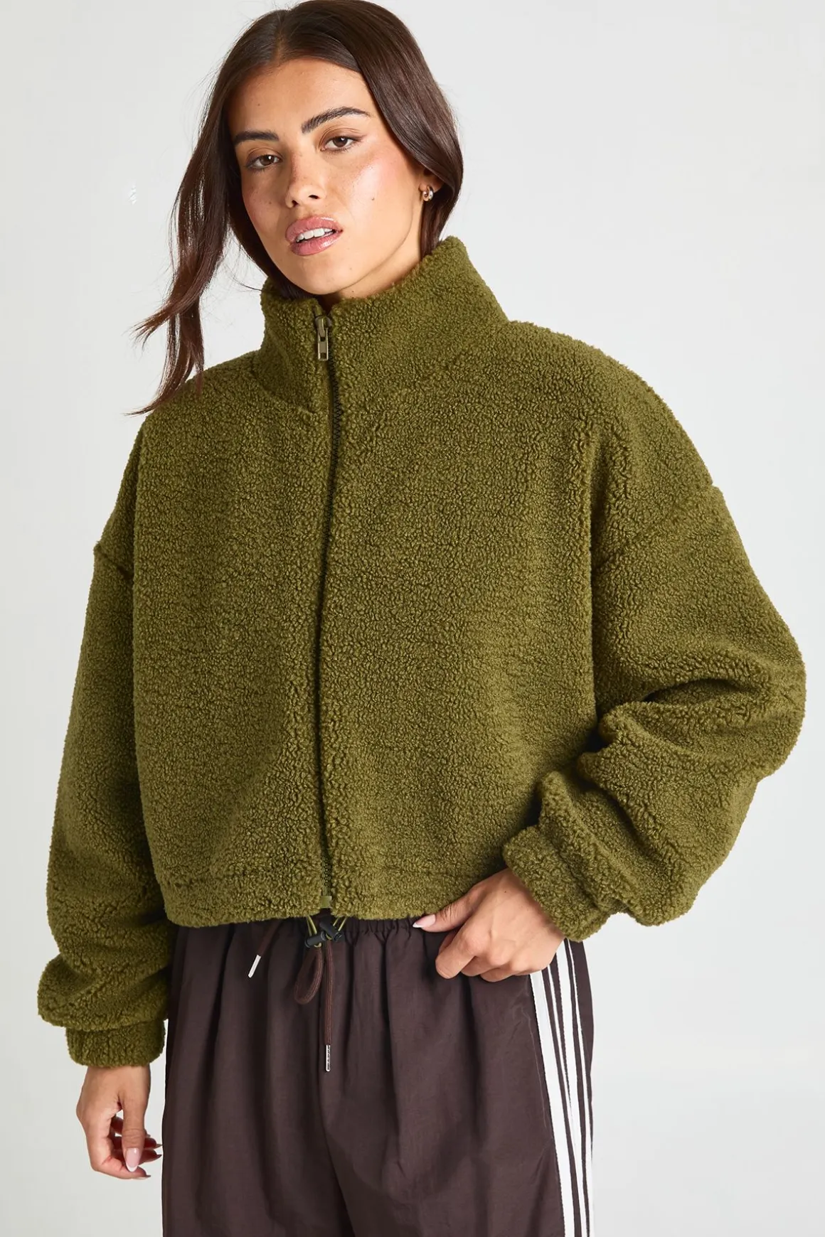 Veste Teddy À Col Montant