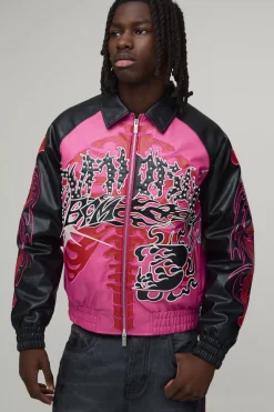 Veste Teddy Coupe Ample Avec Appliqué Graphique Squelette Euphoric En Synthétique