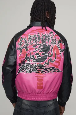 Veste Teddy Coupe Ample Avec Appliqué Graphique Squelette Euphoric En Synthétique
