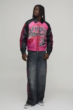 Veste Teddy Coupe Ample Avec Appliqué Graphique Squelette Euphoric En Synthétique