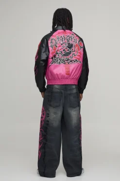 Veste Teddy Coupe Ample Avec Appliqué Graphique Squelette Euphoric En Synthétique