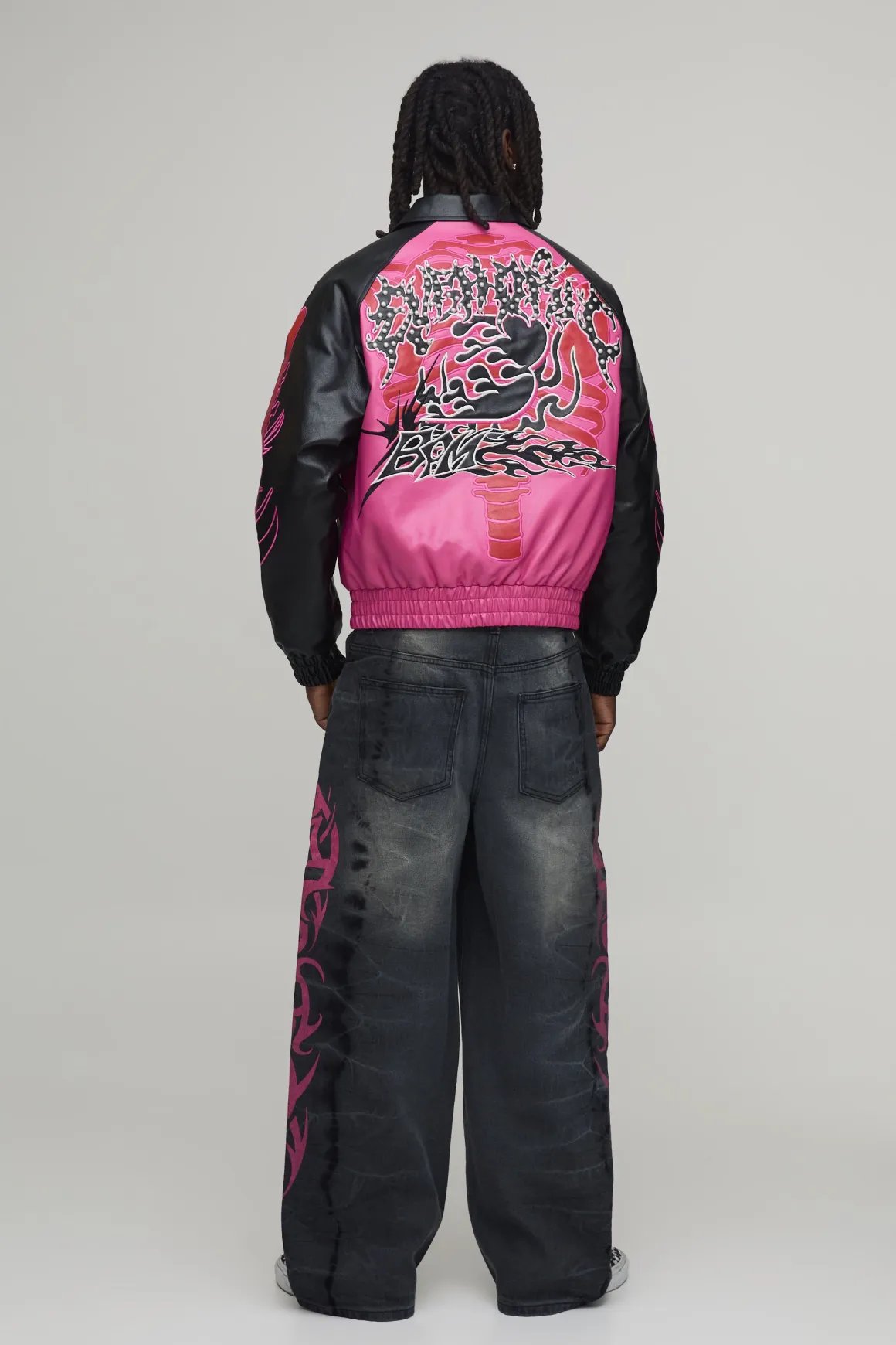 Veste Teddy Coupe Ample Avec Appliqué Graphique Squelette Euphoric En Synthétique