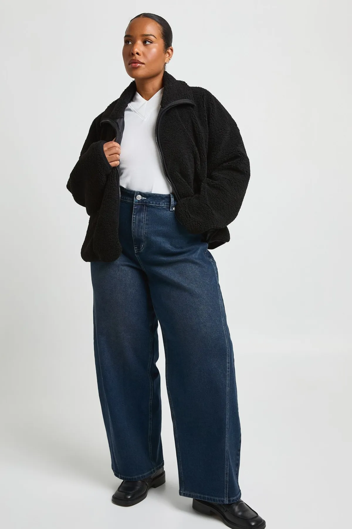 boohoo Veste Teddy Grande Taille Col Montant<Femme Vestes & Manteaux|Manteaux Et Vestes D’Automne