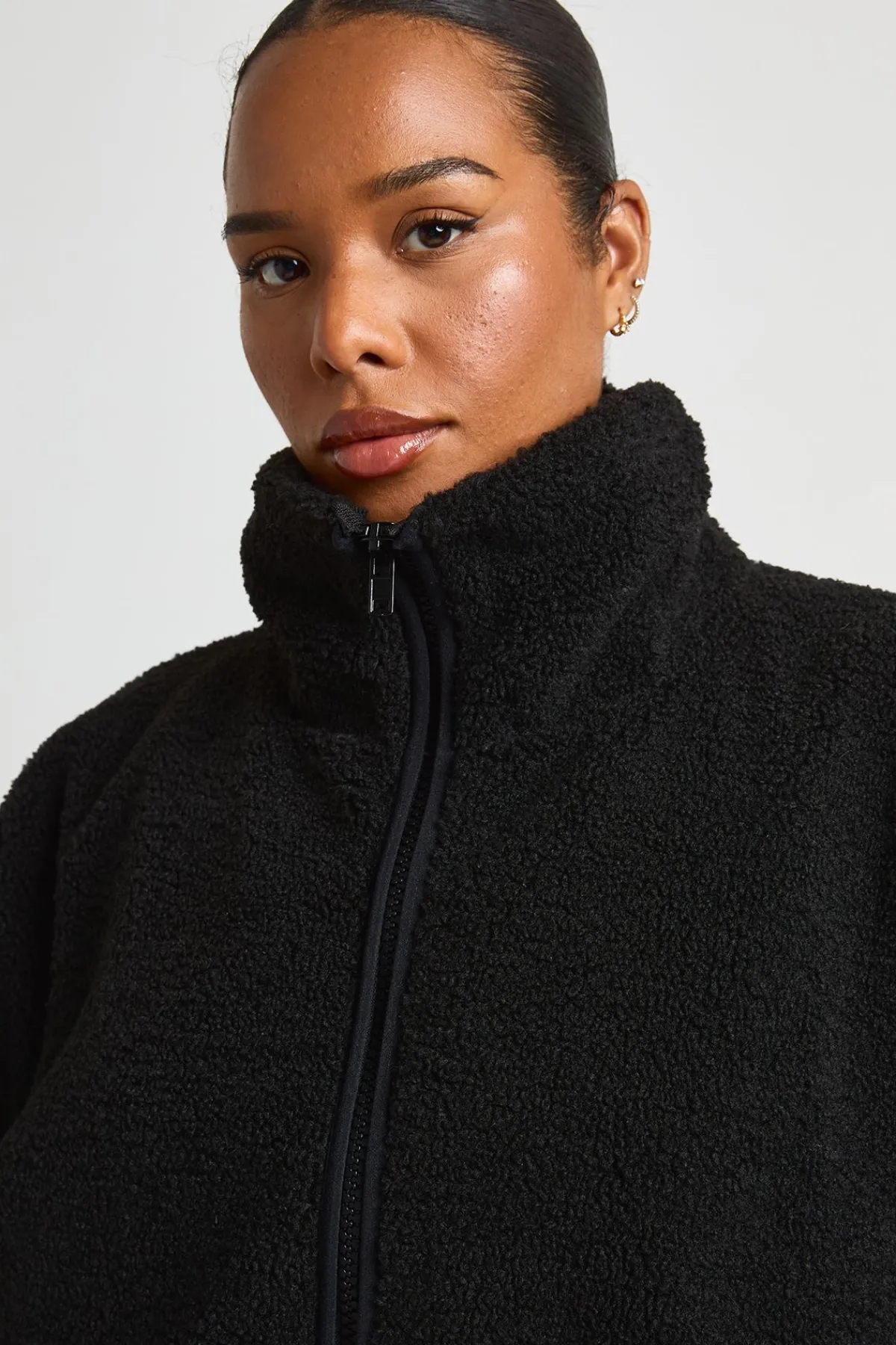 boohoo Veste Teddy Grande Taille Col Montant<Femme Vestes & Manteaux|Manteaux Et Vestes D’Automne