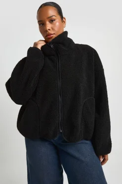 boohoo Veste Teddy Grande Taille Col Montant<Femme Vestes & Manteaux|Manteaux Et Vestes D’Automne