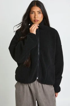 Veste Teddy Haute Col Cheminée