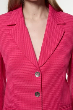 Veste texturée ajustée à simple boutonnage