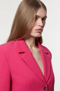 Veste texturée ajustée à simple boutonnage