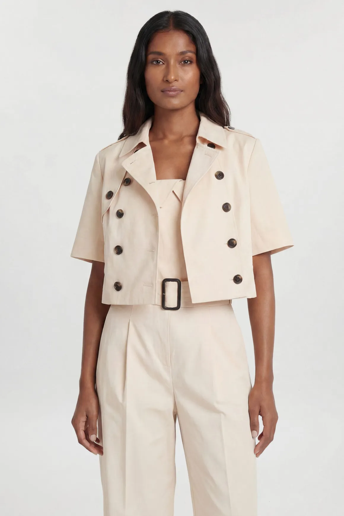 Veste Trench Cintrée En Coton