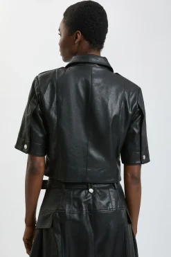 Veste Trench Courte En Synthétiquecuir