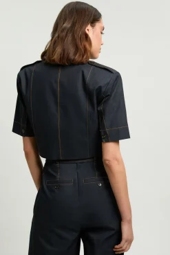 Veste Trench En Denim Ajustée