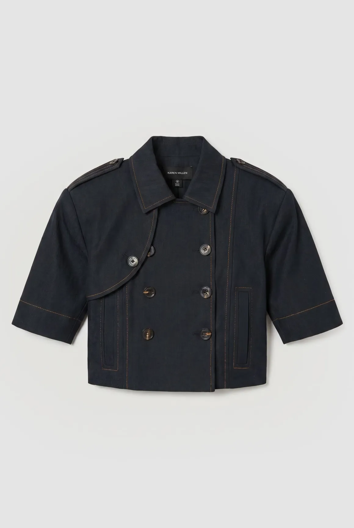 Veste Trench En Denim Ajustée