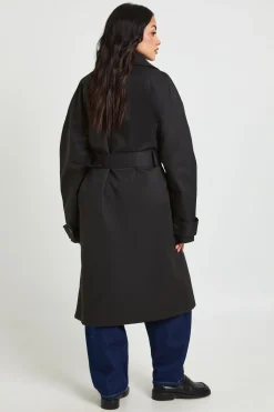 boohoo Veste Trench Longue Boutonnée Avec Ceinture<Femme Manteaux Et Vestes D’Automne|Vestes & Manteaux