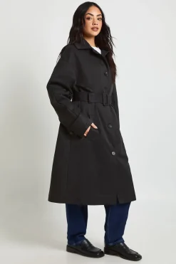 boohoo Veste Trench Longue Boutonnée Avec Ceinture<Femme Manteaux Et Vestes D’Automne|Vestes & Manteaux