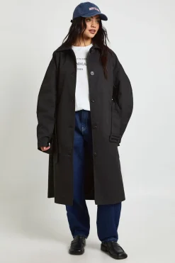 boohoo Veste Trench Longue Boutonnée Avec Ceinture<Femme Manteaux Et Vestes D’Automne|Vestes & Manteaux